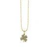Gold & Diamond Small Clover Charm