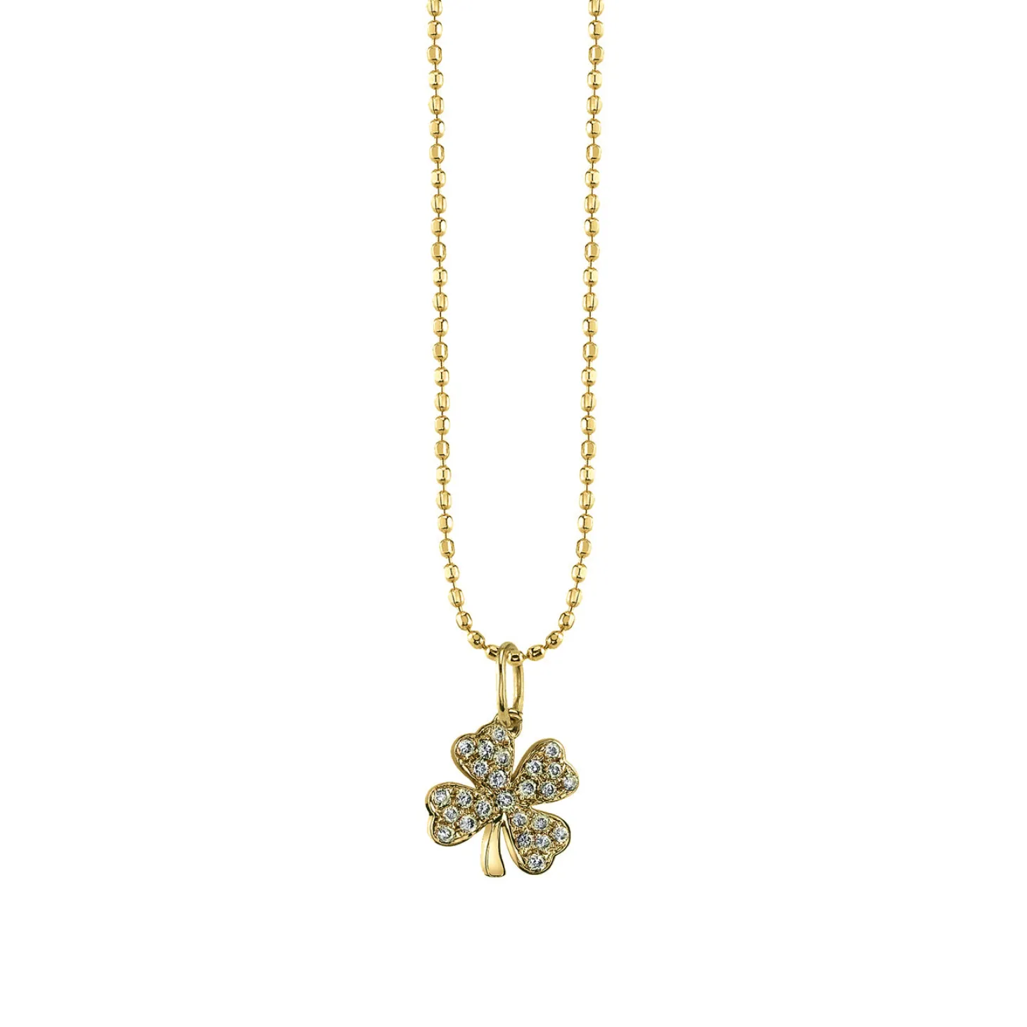 Gold & Diamond Small Clover Charm