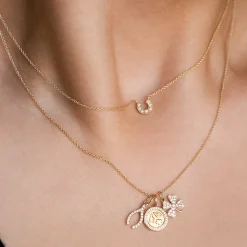 Gold & Diamond Small Clover Charm