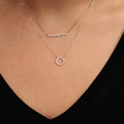 Gold & Diamond Small Cocktail Bar Necklace