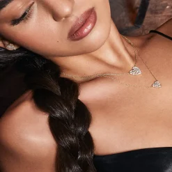 Gold & Diamond Small Cocktail Heart Necklace