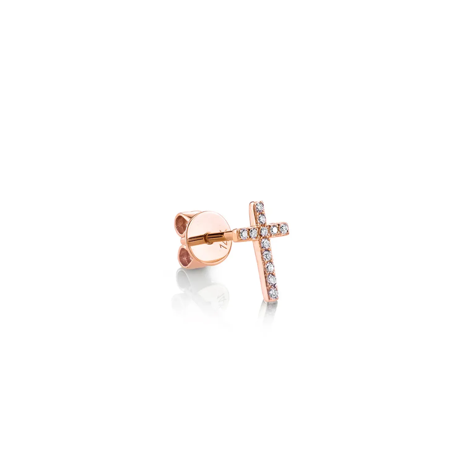 Gold & Diamond Small Cross Stud