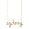 Gold & Diamond Small Custom Script Necklace