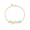 Gold & Diamond Small Custom Script Bracelet