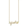 Gold & Diamond Small Custom Script Dog Paw Icon Necklace