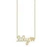 Gold & Diamond Small Custom Script Elephant Icon Necklace