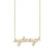 Gold & Diamond Small Custom Script Butterfly Icon Necklace