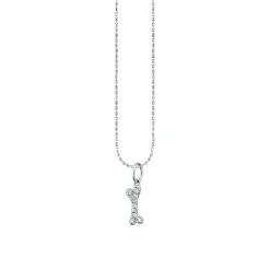 Gold & Diamond Small Dog Bone Charm