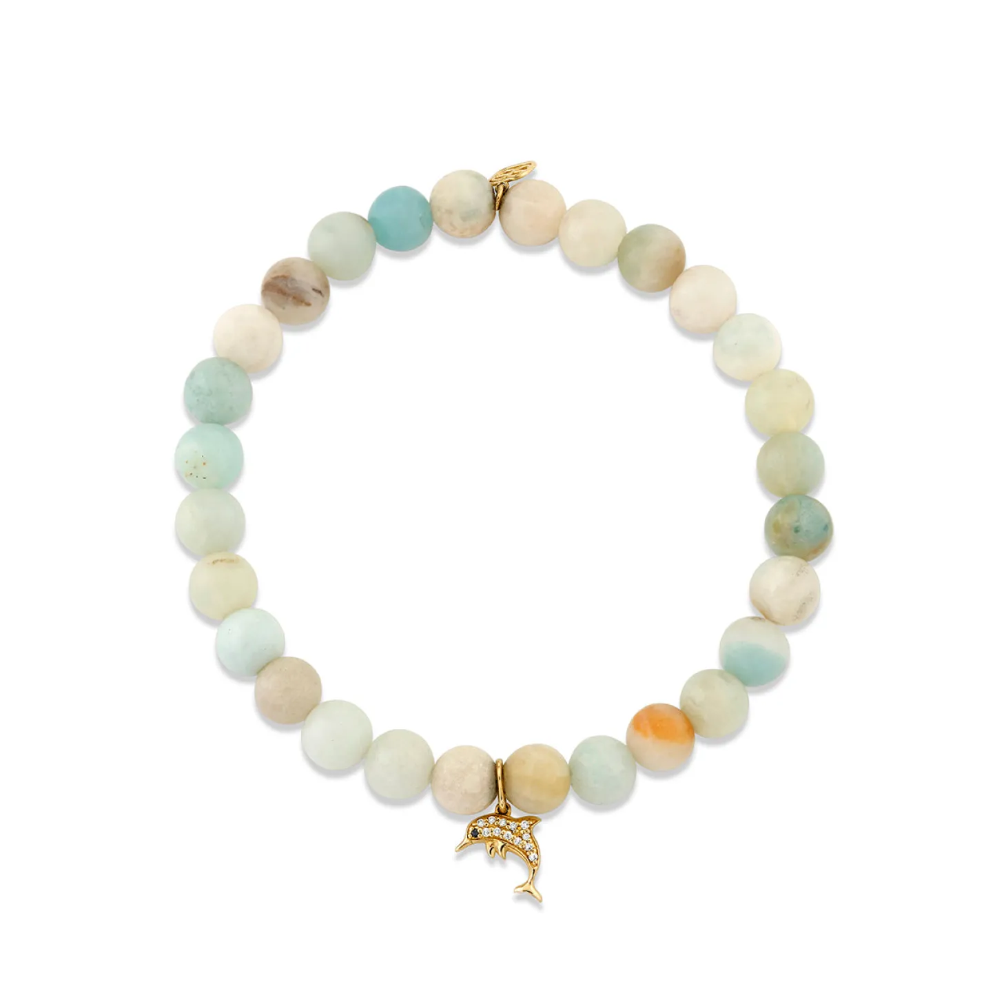 Gold & Diamond Small Dolphin on Amazonite
