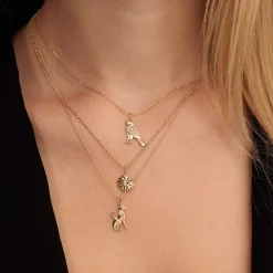 Gold & Diamond Small Egyptian Cat Charm