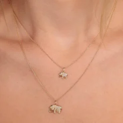 Gold & Diamond Small Elephant Charm