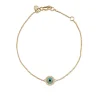 Gold & Diamond Small Enamel Eye Bracelet