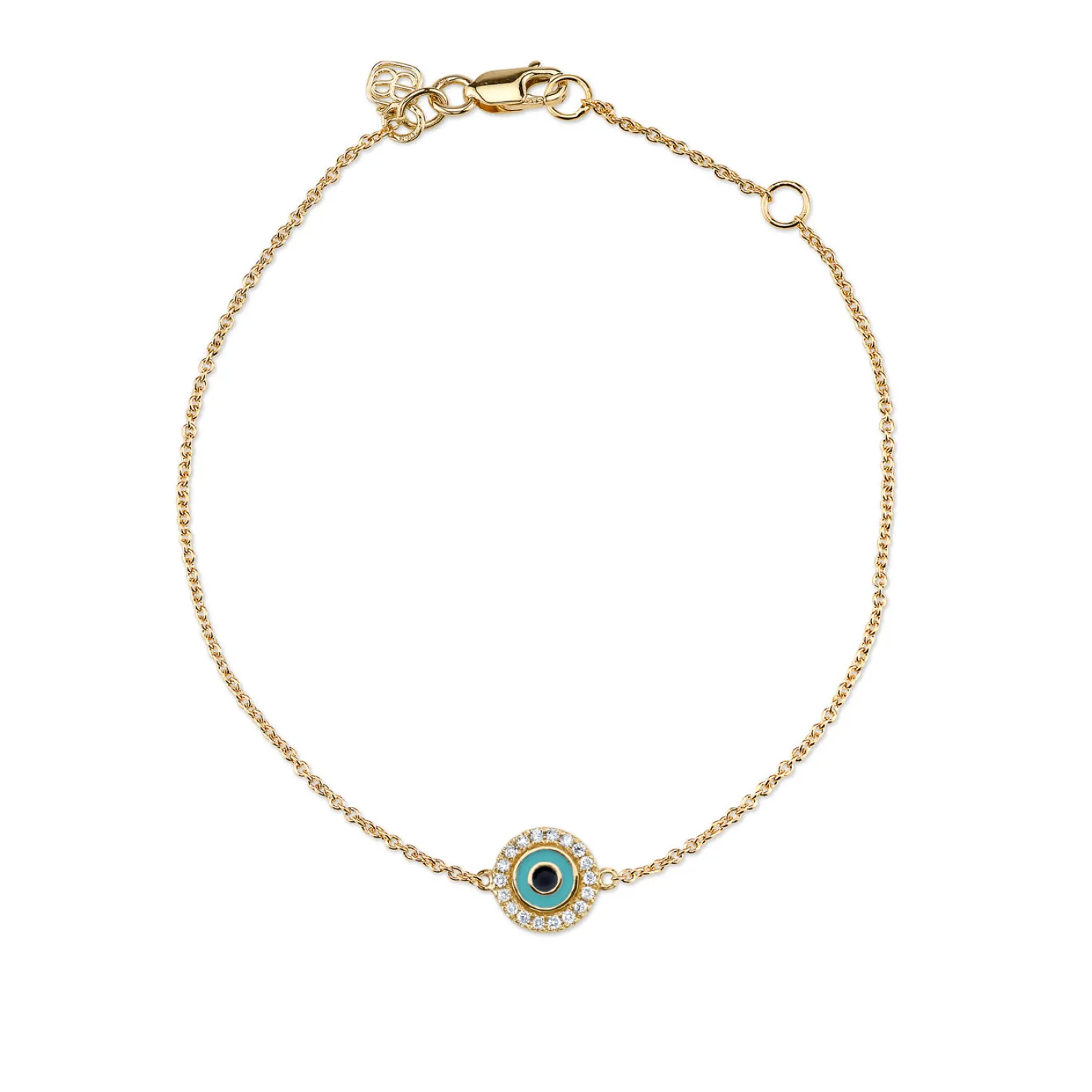Gold & Diamond Small Enamel Eye Bracelet