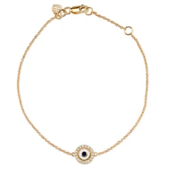 Gold & Diamond Small Enamel Eye Bracelet