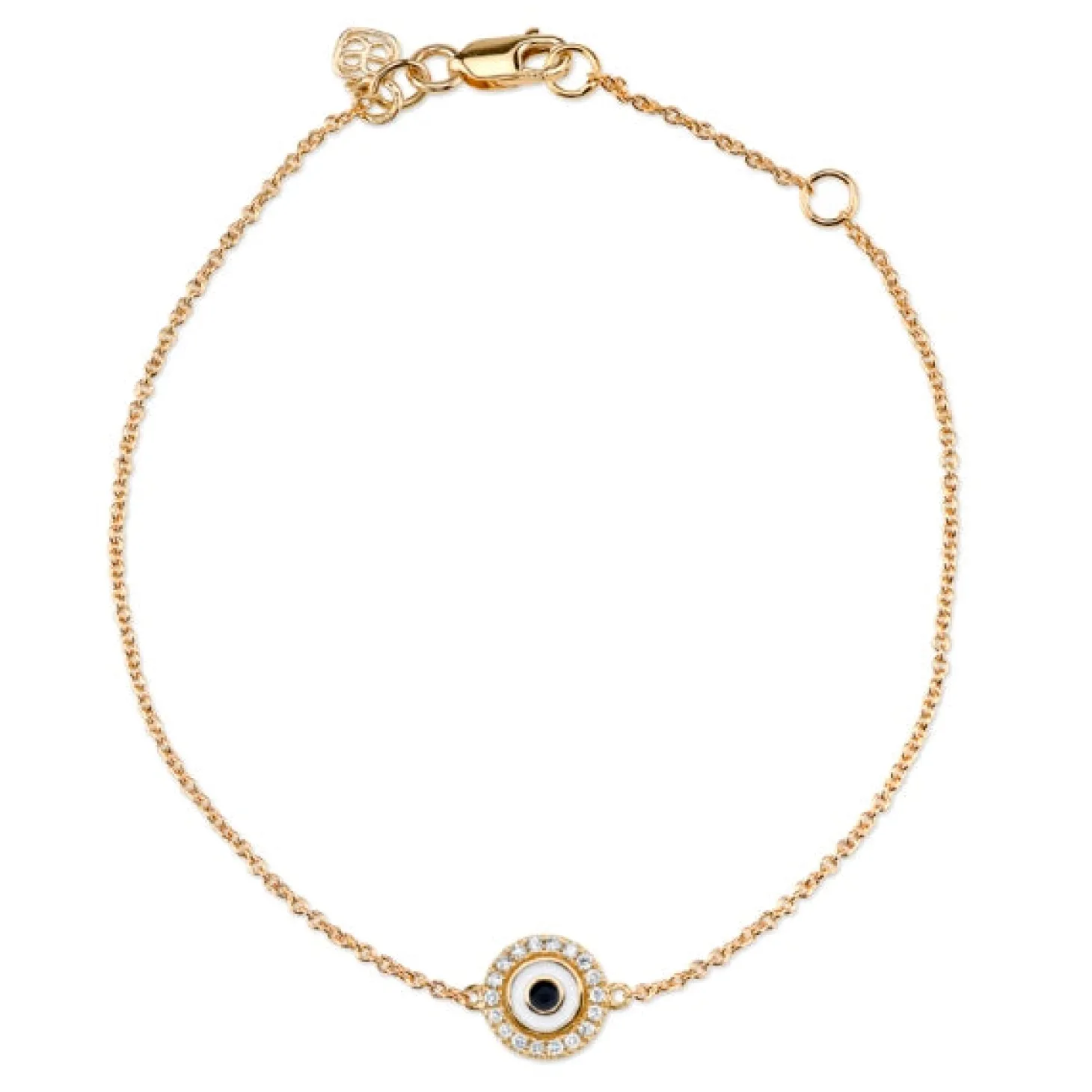 Gold & Diamond Small Enamel Eye Bracelet