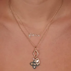 Gold & Diamond Small Fierce Script Necklace