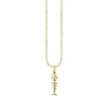 Gold & Diamond Small Fishbone Charm
