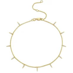 Gold & Diamond Small Fringe Anklet