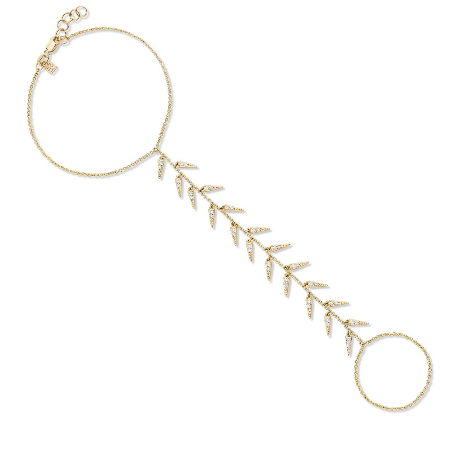 Gold & Diamond Small Fringe Princess Bracelet