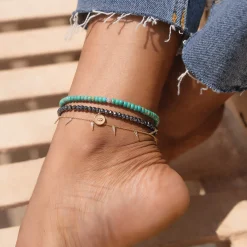 Gold & Diamond Small Fringe Anklet