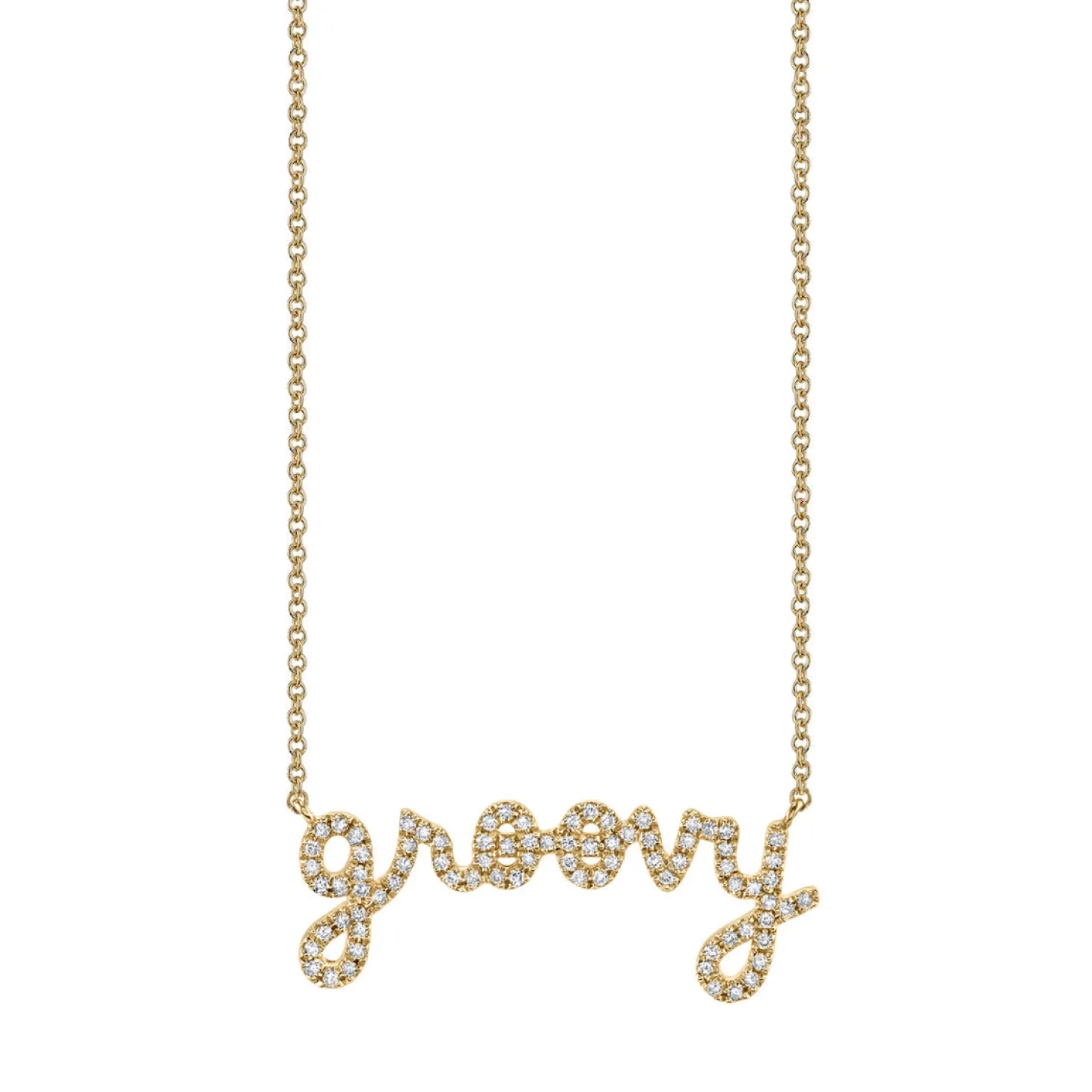 Gold & Diamond Small Groovy Necklace