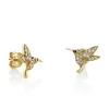 Gold & Diamond Small Hummingbird Stud