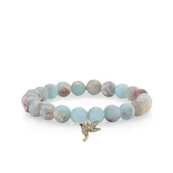 Gold & Diamond Small Hummingbird on Impression Jasper