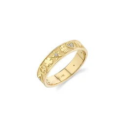 Gold & Diamond Small Icon Ring