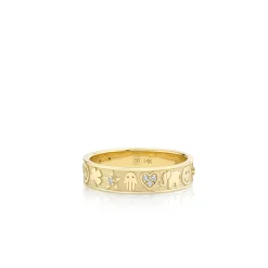 Gold & Diamond Small Icon Ring