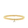 Gold & Diamond Small Initial on Gold Beads