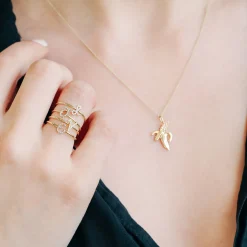 Gold & Diamond Small Initial Ring