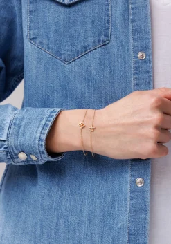 Gold & Diamond Small Initial Bracelet