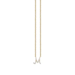 Gold & Diamond Small Initial Necklace