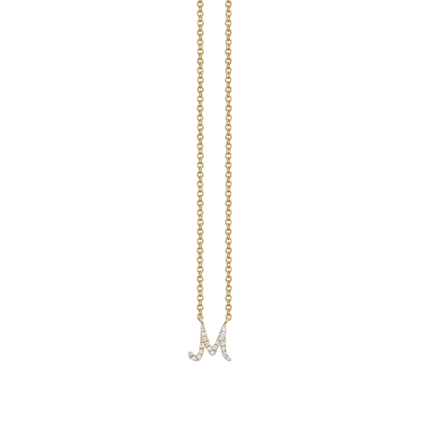Gold & Diamond Small Initial Necklace