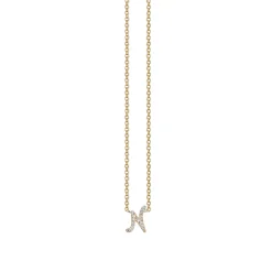 Gold & Diamond Small Initial Necklace
