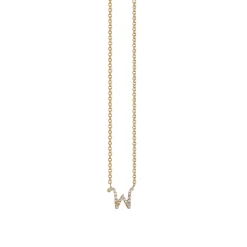 Gold & Diamond Small Initial Necklace