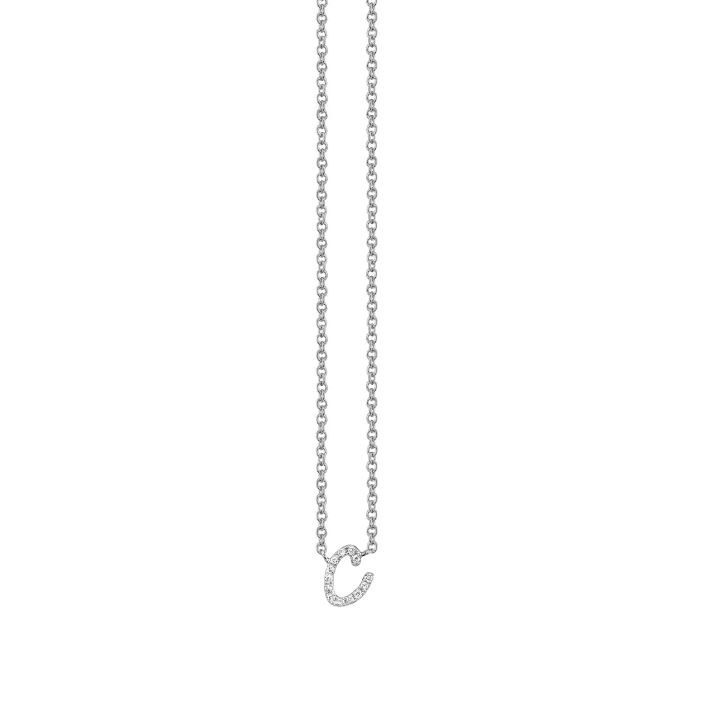Gold & Diamond Small Initial Necklace