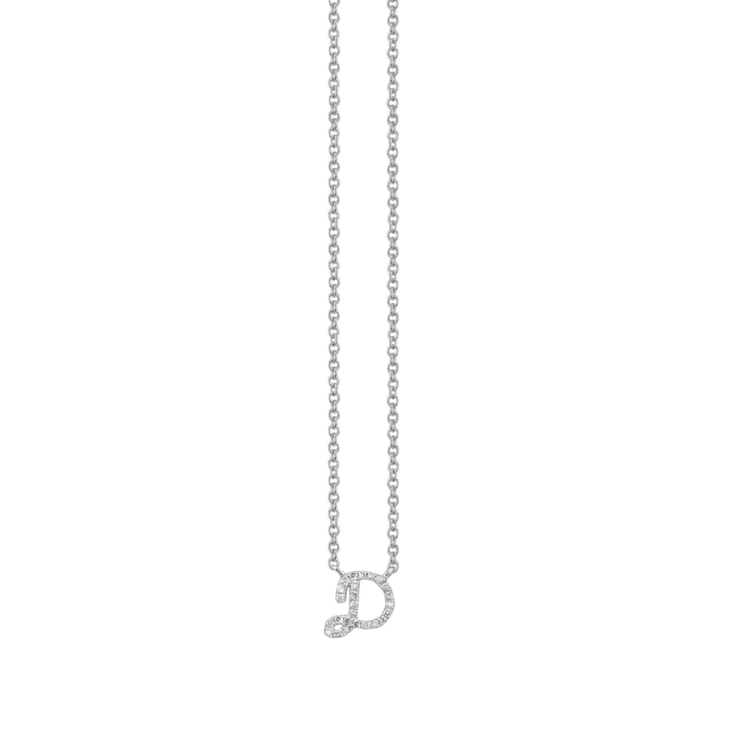 Gold & Diamond Small Initial Necklace