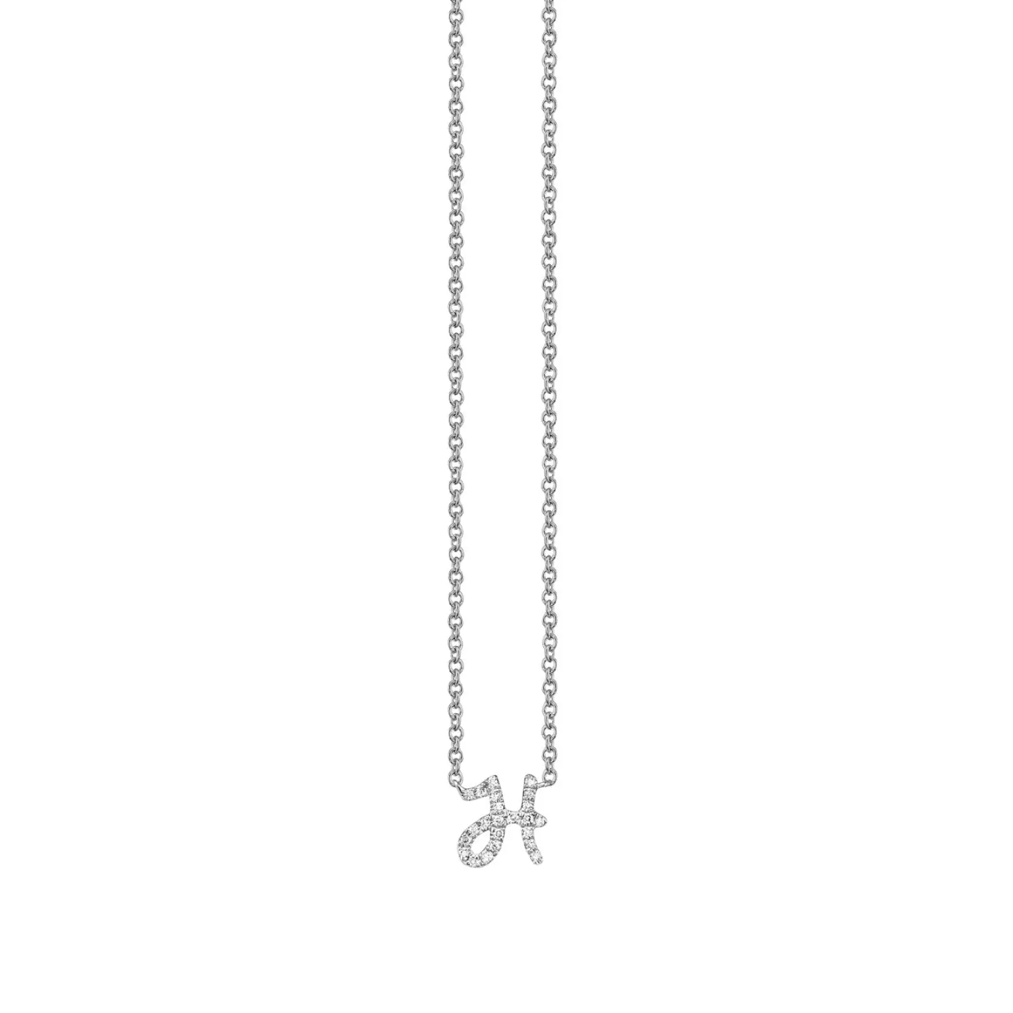 Gold & Diamond Small Initial Necklace