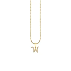 Gold & Diamond Small Initial Charm Necklace