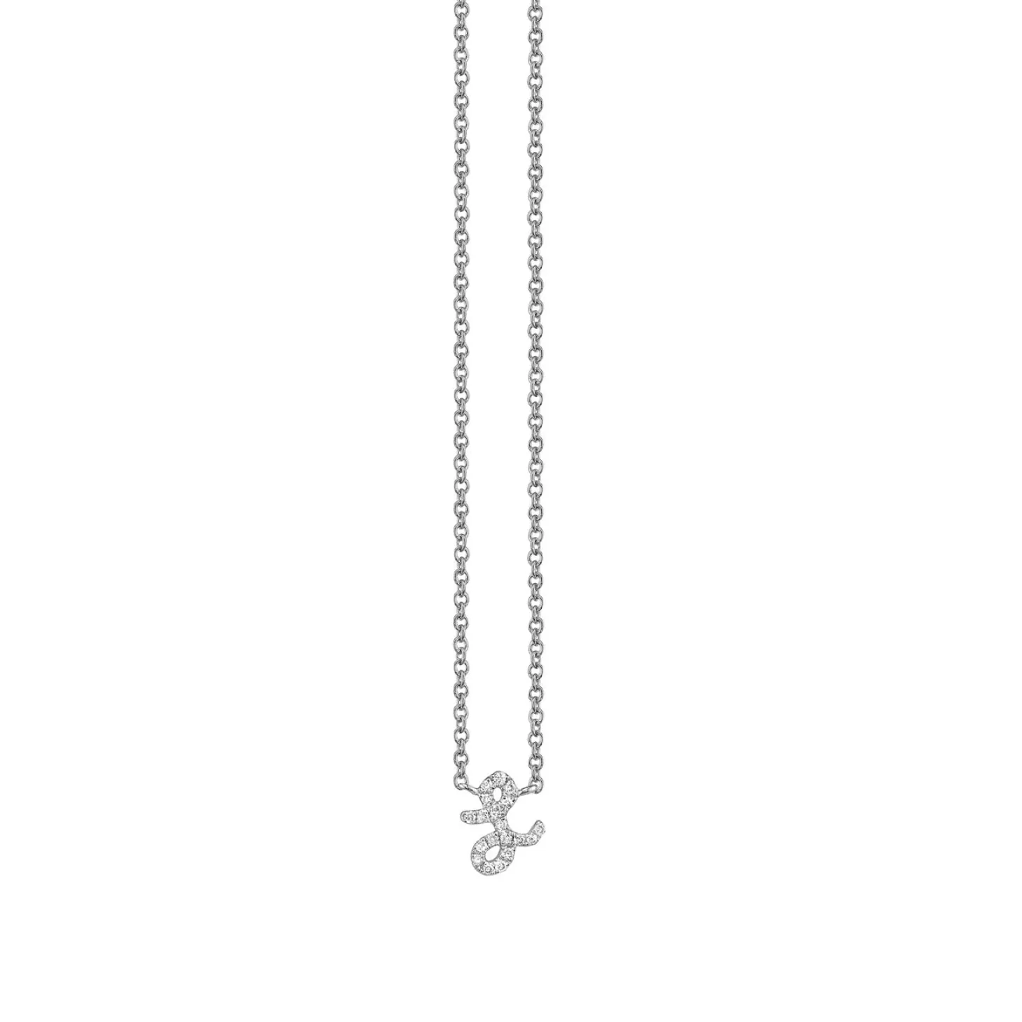 Gold & Diamond Small Initial Necklace