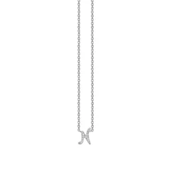 Gold & Diamond Small Initial Necklace