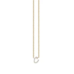 Gold & Diamond Small Initial Necklace