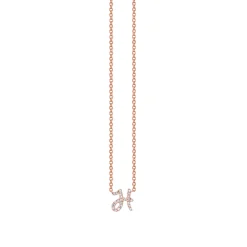 Gold & Diamond Small Initial Necklace