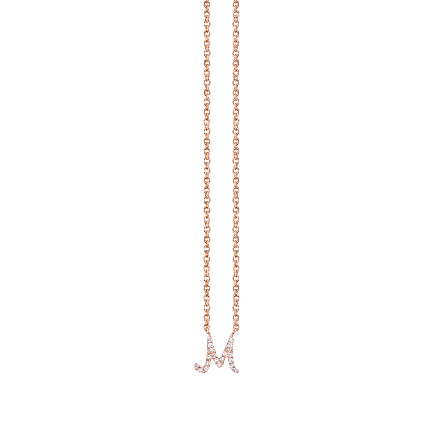 Gold & Diamond Small Initial Necklace