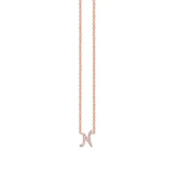 Gold & Diamond Small Initial Necklace