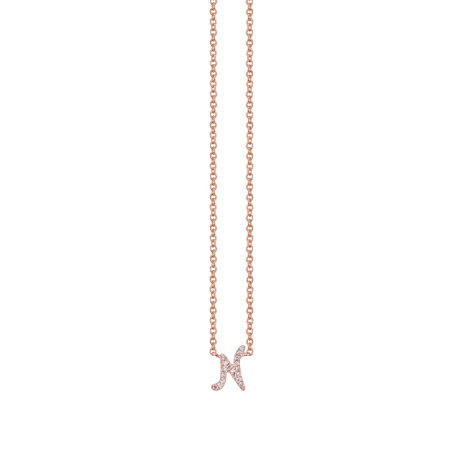 Gold & Diamond Small Initial Necklace