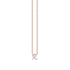 Gold & Diamond Small Initial Necklace