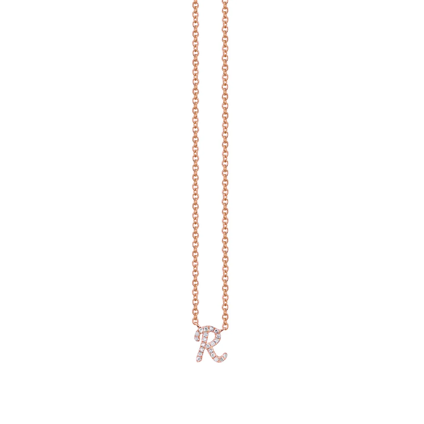 Gold & Diamond Small Initial Necklace