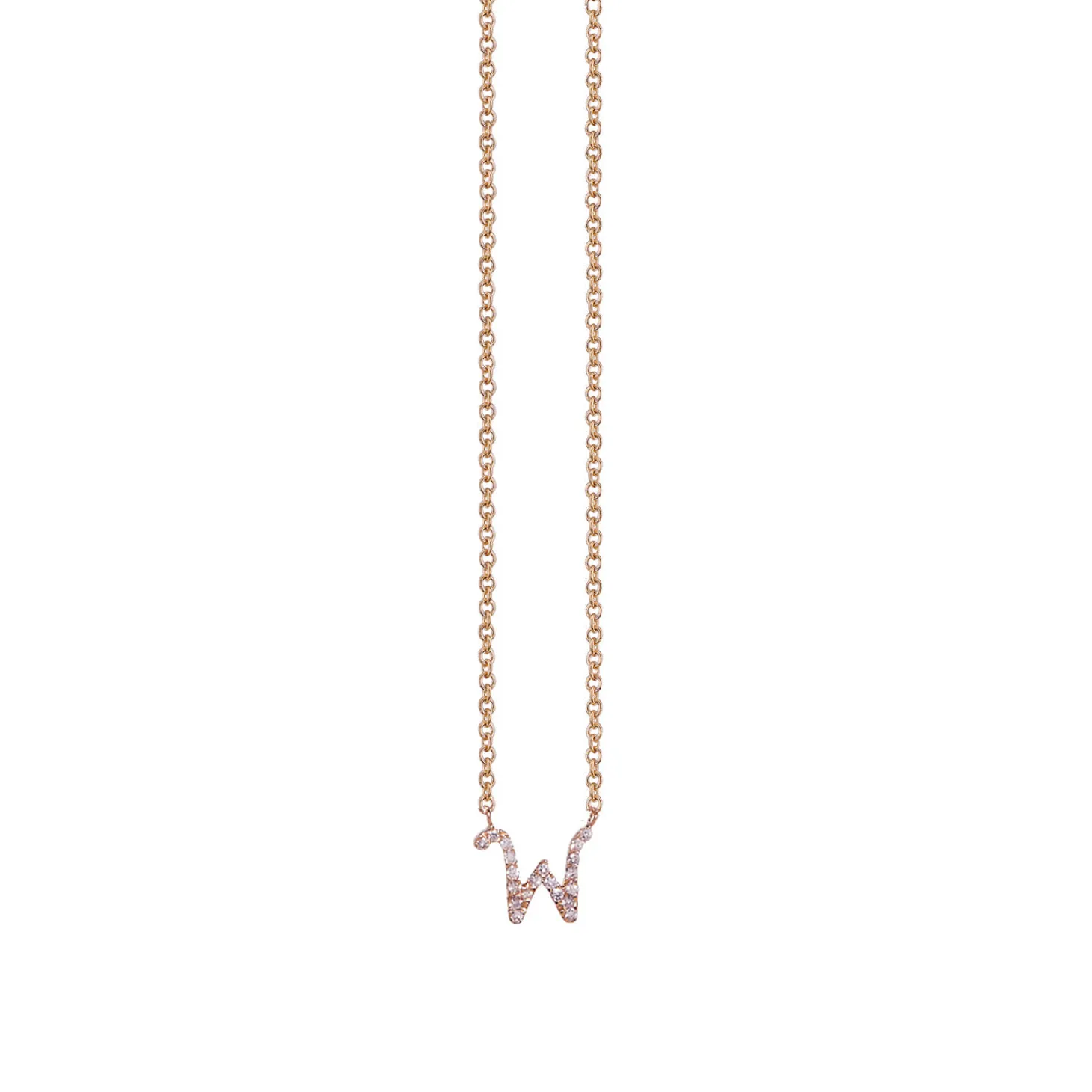 Gold & Diamond Small Initial Necklace